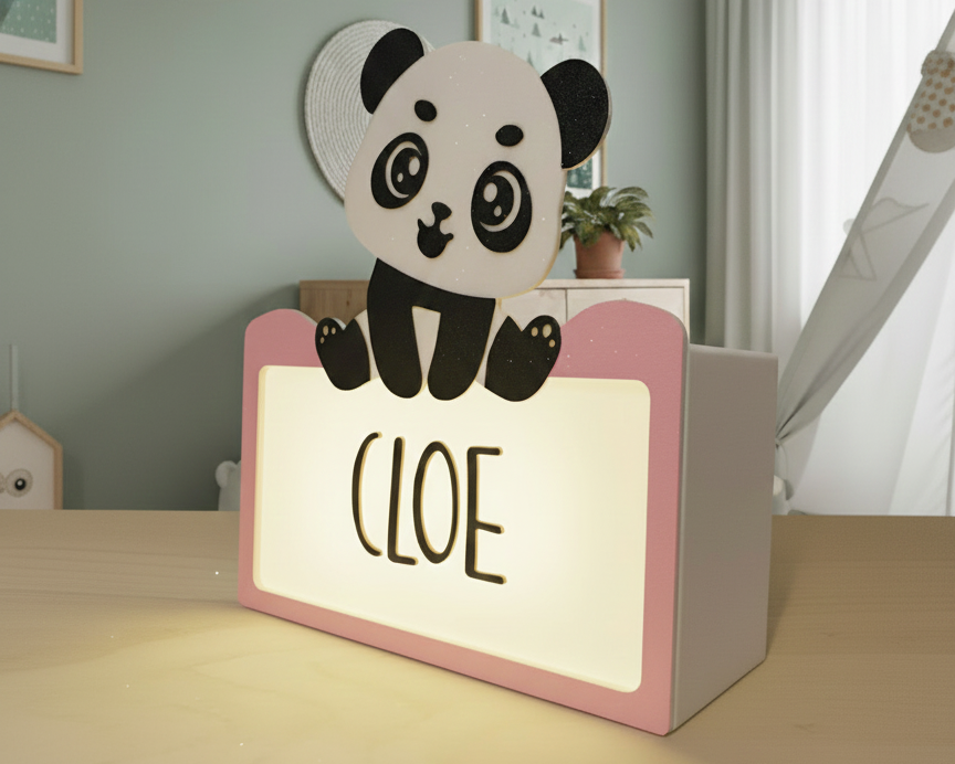 Luz Panda - Lámpara LED infantil 3D personalizada