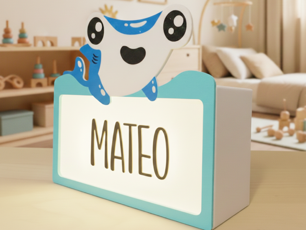 Luz Tiburón Martillo - Lámpara LED infantil 3D personalizada
