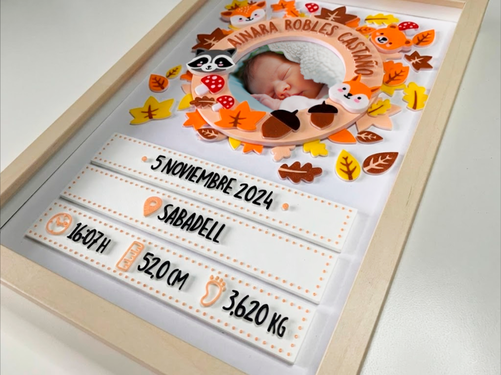 Natalicio Otoño - Cuadro 3D personalizado