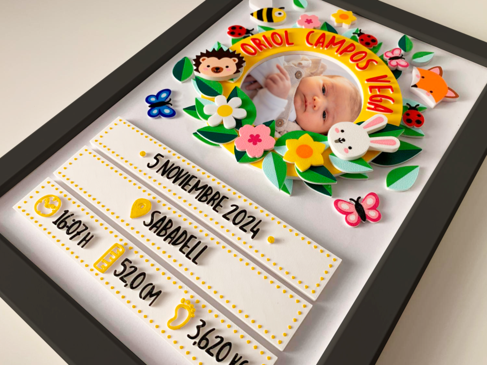 Natalicio Primavera - Cuadro 3D personalizado