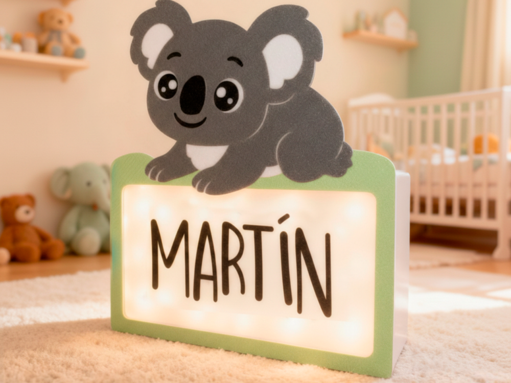 Luz Koala - Lámpara LED infantil 3D personalizada