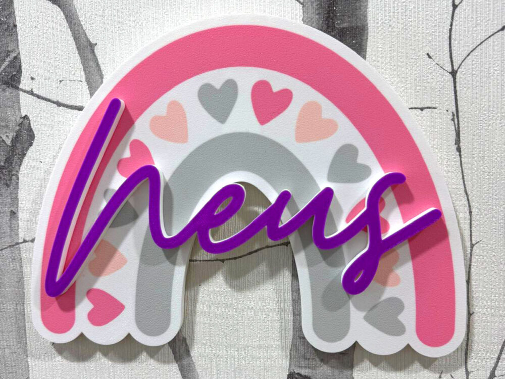 Letrero infantil Arcoíris personalizado 3D