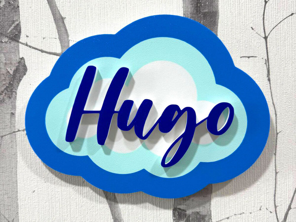 Letrero infantil Nube personalizado 3D