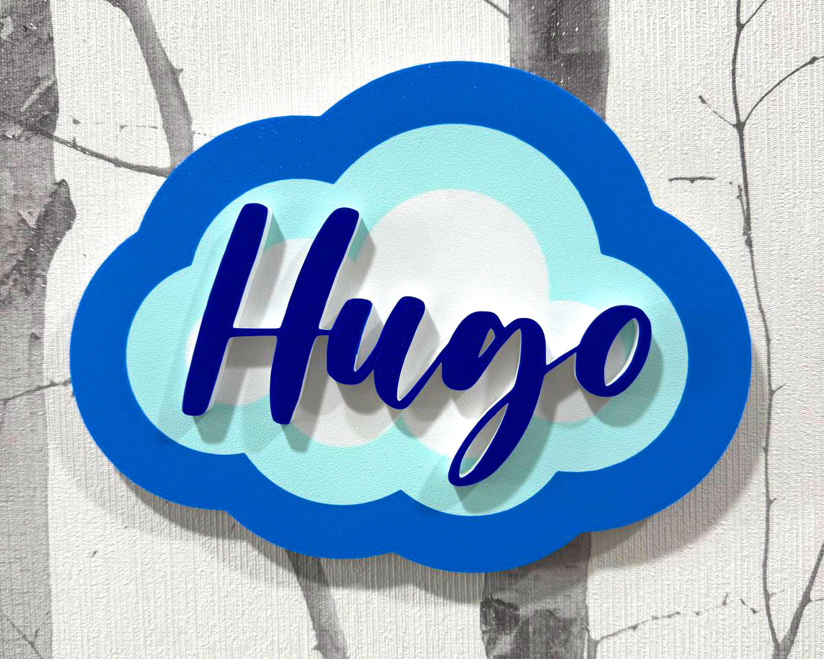 Letrero infantil Nube personalizado 3D